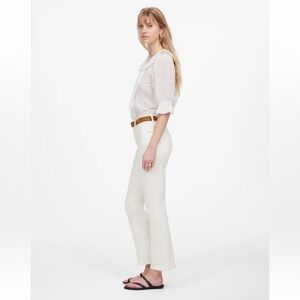 NWT Madewell Mid-Rise Kick Out Crop Jeans pure white size 26